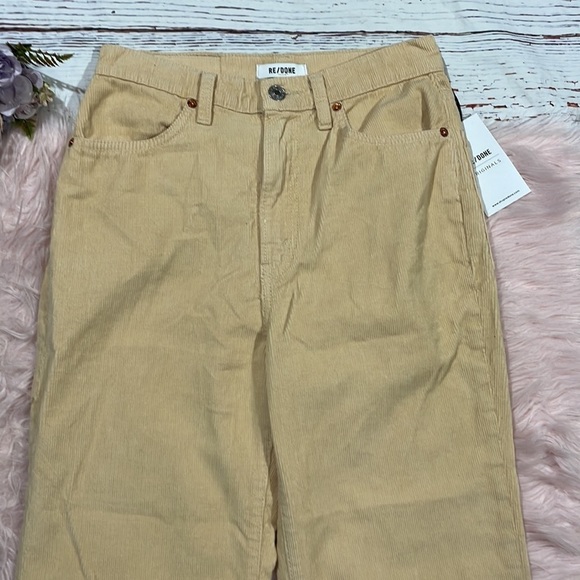 NWT Re/done 70's Ultra High Rise Birch Corduroy Wide Leg Pants - Picture 5 of 12